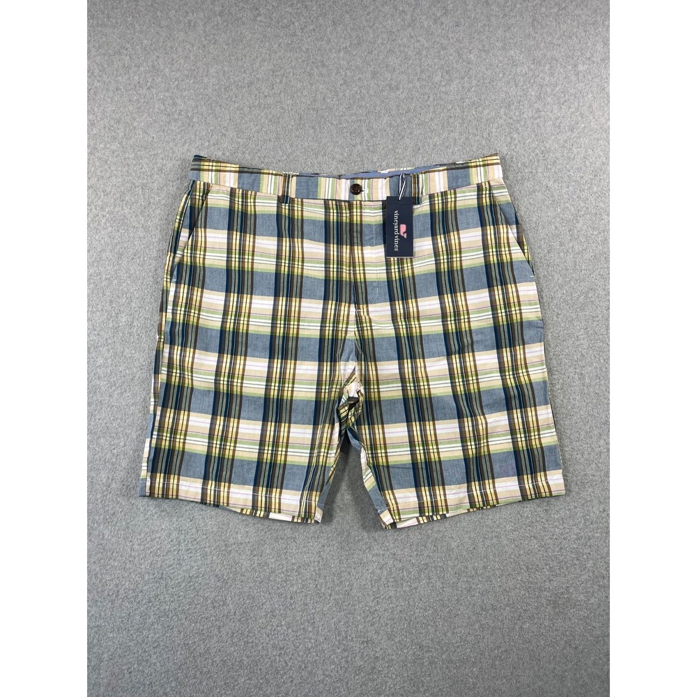 Vineyard Vines Bermuda Shorts Mens 40 Madras Moonshine Plaid 9" Inseam
